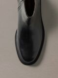 Black Leather Zip Ankle Boots  Men