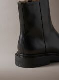 Black Leather Zip Ankle Boots  Men