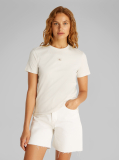 White Woven Label Regular T-Shirt  Women