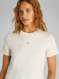White Woven Label Regular T-Shirt  Women