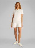 White Woven Label Regular T-Shirt  Women
