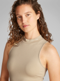 Beige Logo Elastic Milano Dress  Women