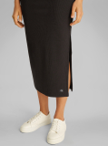 Black Woven Label Rib Skirt  Women