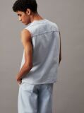 Denim Denim Zip Up Vest  Men