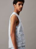 Denim Denim Zip Up Vest  Men