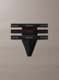 Μαύρο Σετ 3 Στρινγκ - Icon Cotton Stretch  Άνδρας