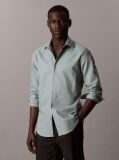 Green Slim Comfort Cotton Melange Shirt  Men