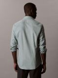 Green Slim Comfort Cotton Melange Shirt  Men