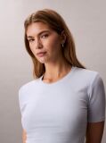 Μπλε T-Shirt Με Ριπ Ύφασμα Και Slim Γραμμή  Γυναίκα