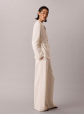 White Textured Shine Trousers  Women