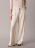 White Textured Shine Trousers  Women