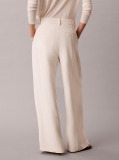 White Textured Shine Trousers  Women