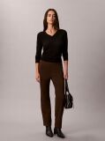 Brown Logo Plaque Straight Leg Trousers  Women