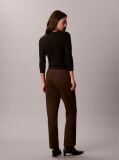 Brown Logo Plaque Straight Leg Trousers  Women