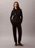 Black Ultra-Lightweight Belted Puffer Vest  Women