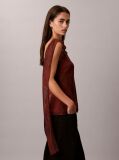 Red Chiffon Print Scarf Sleeveless Top  Women