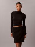 Black Bouclé Tweed Mini Skirt  Women