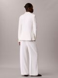 White Crepe Pleated Wide Leg Trousers  Women