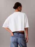 White Cropped Varsity Logo T-shirt  Women