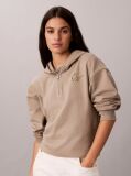 Καφέ Hoodie Με Φερμουάρ 1/4 Και Glitter Λογότυπο  Γυναίκα