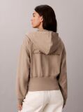 Καφέ Hoodie Με Φερμουάρ 1/4 Και Glitter Λογότυπο  Γυναίκα