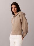 Καφέ Hoodie Με Φερμουάρ 1/4 Και Glitter Λογότυπο  Γυναίκα