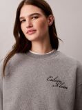 Grey Cotton Fleece Bubble Hem Sweatshirt  Women