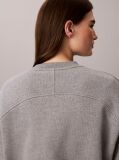 Grey Cotton Fleece Bubble Hem Sweatshirt  Women