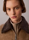 Καφέ Μπουφάν Aviator Από Συνθετικό Shearling  Γυναίκα