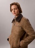 Καφέ Μπουφάν Aviator Από Συνθετικό Shearling  Γυναίκα