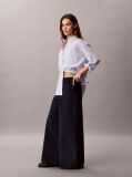 Blue Corduroy Wide Leg Trousers  Women