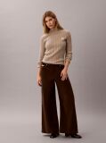 Brown Corduroy Wide Leg Trousers  Women