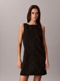 Black All-Over Logo Denim Mini Dress  Women