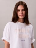 White Bold Logo Boxy Cropped T-Shirt  Women