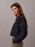 Denim Cropped Denim Shirt  Women