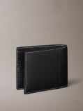 Black Monologo Bifold Wallet with Coin Pouch  Men
