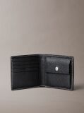 Black Monologo Bifold Wallet with Coin Pouch  Men