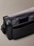 Black Small Saffiano Emblem Messenger Bag  Men