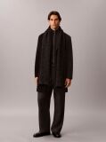 Pink Leather Patch Marl Scarf With Wool  Men