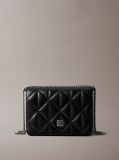Black Quilted Emblem Logo Mini Bag  Women