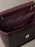 Red Padded Emblem Hardware Laptop Satchel  Women