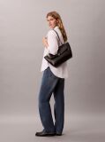 Black Padded Emblem Hardware Laptop Satchel  Women