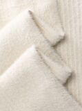 White Monogram Embroidery Fluffy Ribbed Scarf  Women