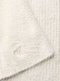 White Monogram Embroidery Fluffy Ribbed Scarf  Women