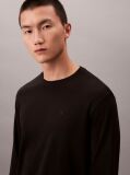 Black Supima Cotton Interlock Long Sleeve Tee  Men