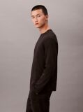 Black Supima Cotton Interlock Long Sleeve Tee  Men