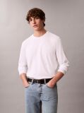 White Supima Cotton Interlock Long Sleeve Tee  Men