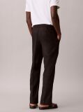 Black Linen Cotton Drawstring Trousers  Men
