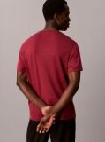 Red Slim Fit Logo Patch Fluid Cotton T-Shirt  Men