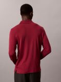 Red Slim Cotton Long Sleeve Polo Shirt  Men